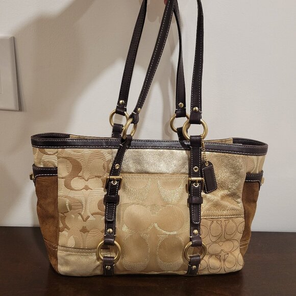 COACH Y2K Vintage Purse Patchwork Signature C Jacquard (10388) - Picture 1 of 9